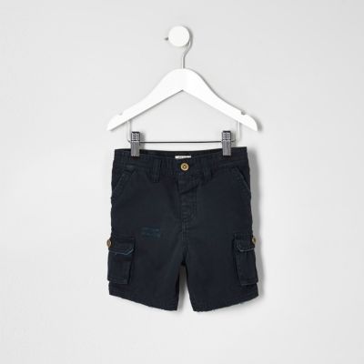 Mini boys navy blue cargo shorts